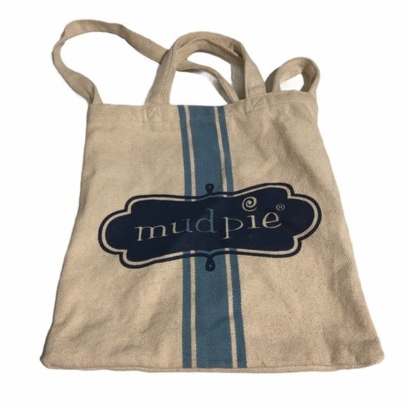 Mud pie Tan Canvas Tote Bag - Picture 1 of 4